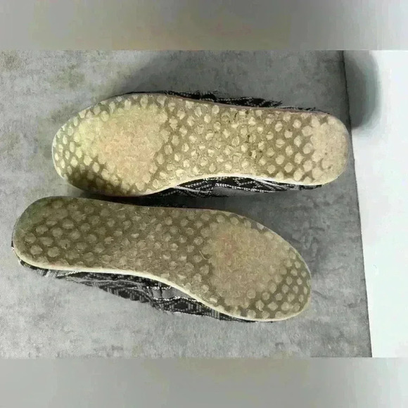 Toms Alpargata Canvas Shoes Womens Size W8 Black Gray Aztec Casual Slip On​ - Picture 7 of 9